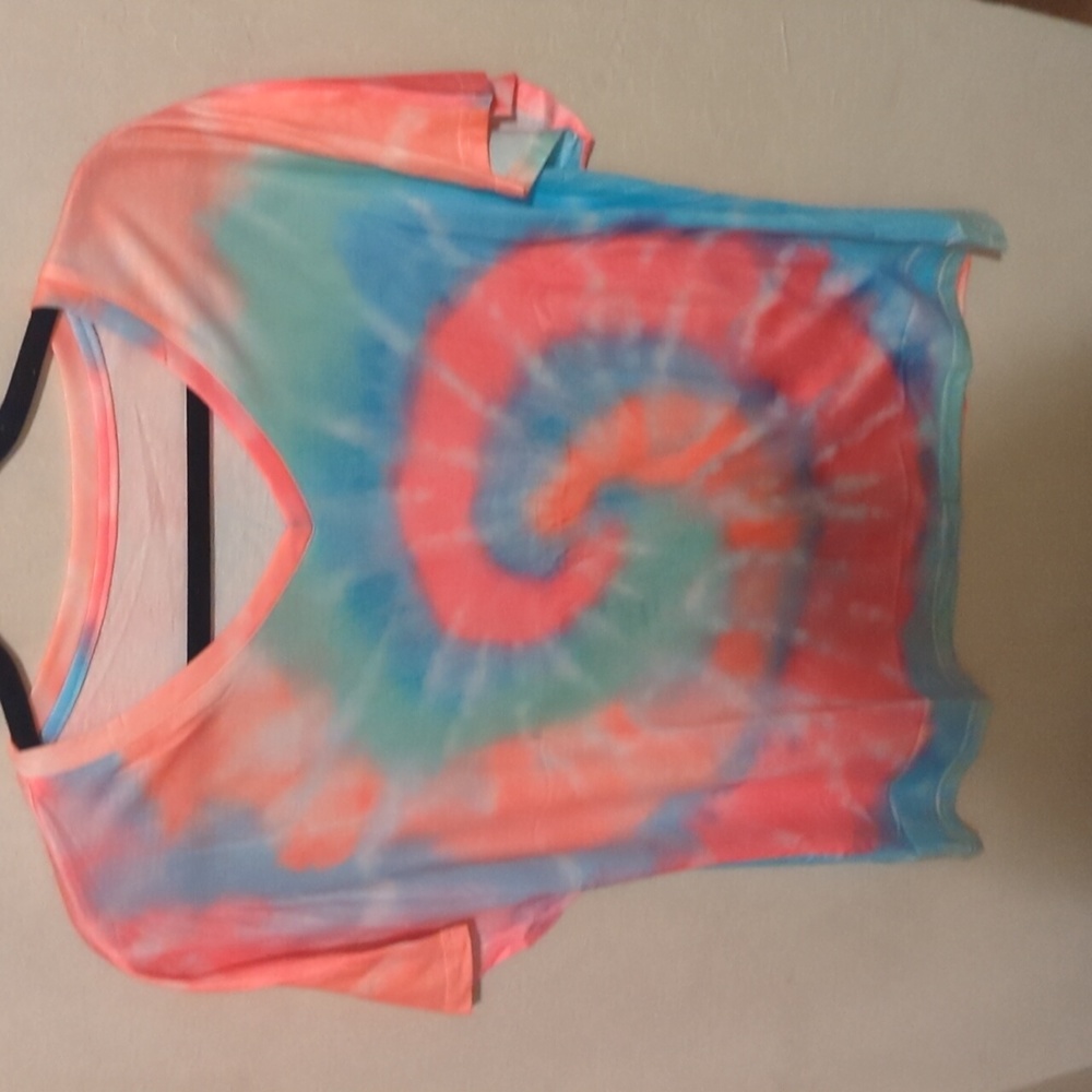 Dear lover , Tie dye Short sleeve V- Neck T-Shirt pink